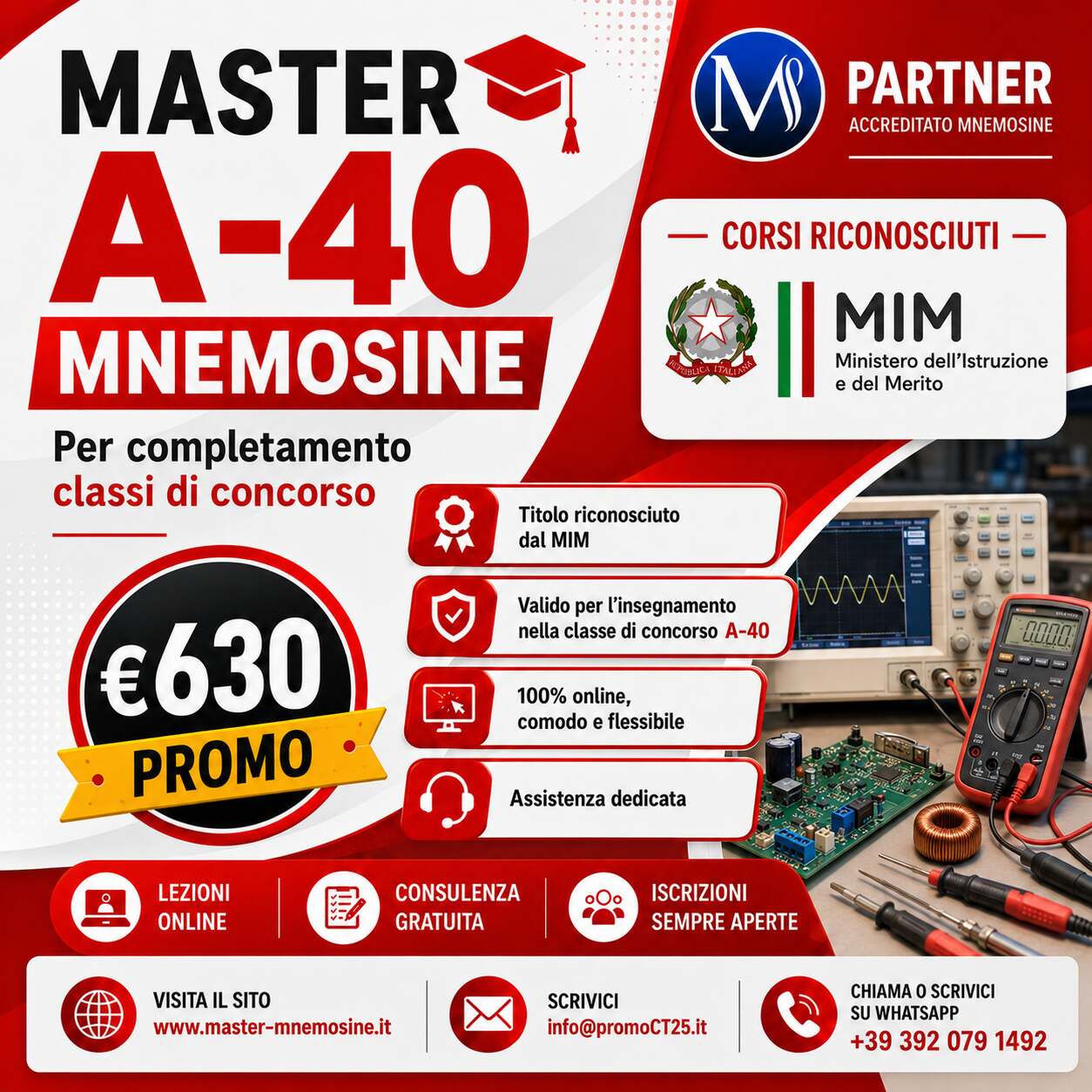 Master A40 Mnemosine per la classe di concorso A-40