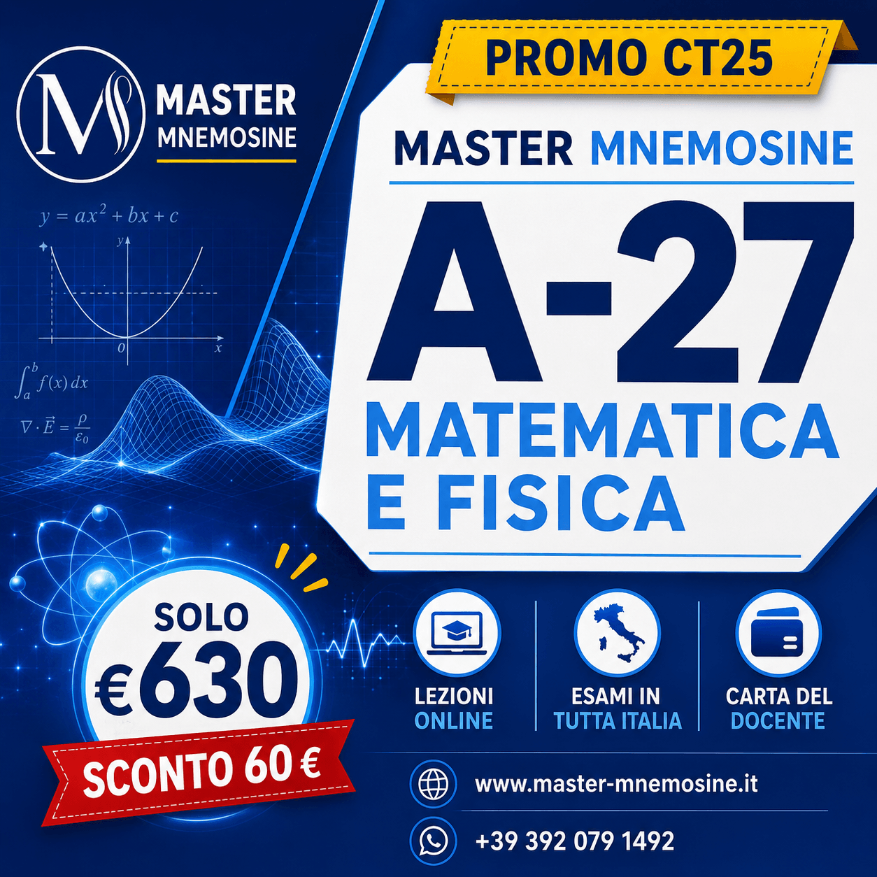 Master A27 Mnemosine in Matematica e Fisica per la classe di concorso A-27